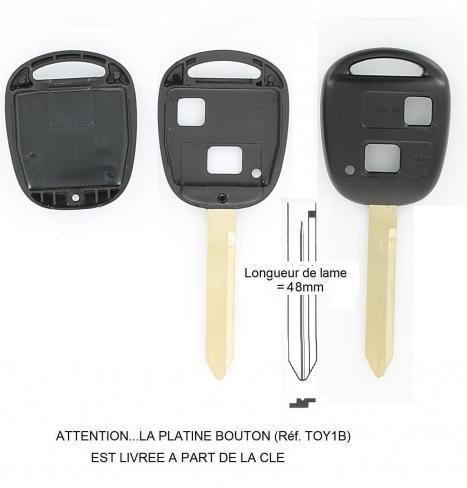 Coque de clé adaptable pour PSA 207,107, 307, C1 à C5, Toyota Aygo 2  boutons - Feu Vert